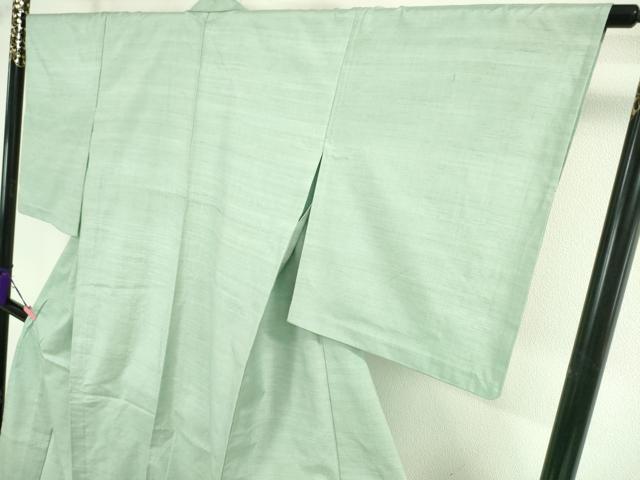 平和屋本店■極上　紅花紬　米沢　単衣　薄青竹色地　逸品　DZAA2565kh5 - 平和屋