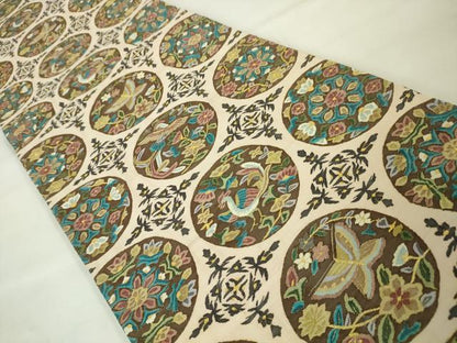 平和屋本店■最高級　明綴れ　全通柄袋帯　花鳥文舞蝶文　金糸　逸品　DZAA2580kh5