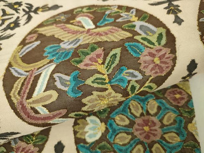 平和屋本店■最高級　明綴れ　全通柄袋帯　花鳥文舞蝶文　金糸　逸品　DZAA2580kh5