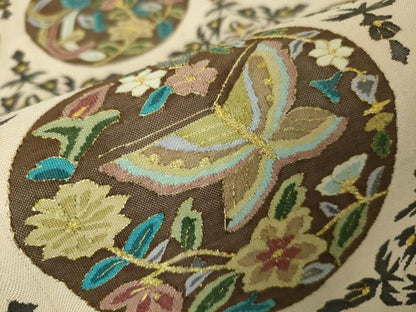 平和屋本店■最高級　明綴れ　全通柄袋帯　花鳥文舞蝶文　金糸　逸品　DZAA2580kh5