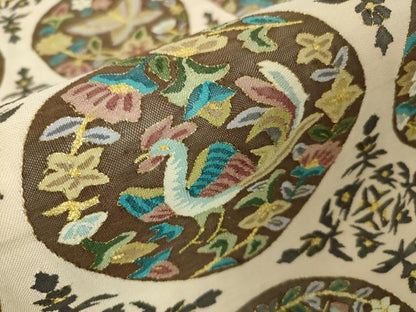 平和屋本店■最高級　明綴れ　全通柄袋帯　花鳥文舞蝶文　金糸　逸品　DZAA2580kh5