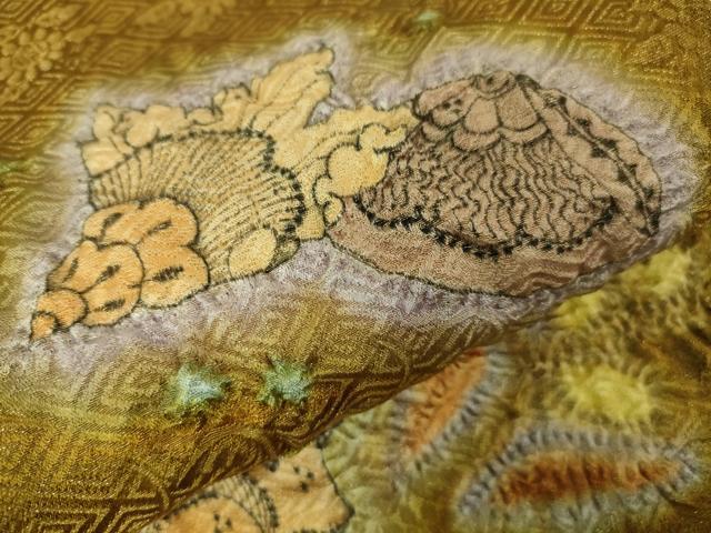 平和屋本店■最高級　初代　久保田一竹　幻の辻が花　太鼓柄袋帯　絞り　貝殻　金通し地　逸品　未使用　DZAA2590kh5 - 平和屋