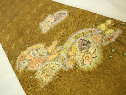 平和屋本店■最高級　初代　久保田一竹　幻の辻が花　太鼓柄袋帯　絞り　貝殻　金通し地　逸品　未使用　DZAA2590kh5 - 平和屋