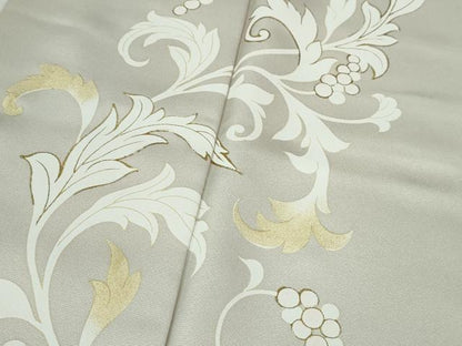 平和屋本店■極上　訪問着　葡萄唐草文　金彩　薄梅鼠色地　染の近江謹製　逸品　DZAA2606kh5 - 平和屋