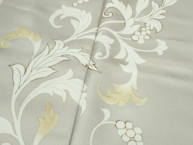 平和屋本店■極上　訪問着　葡萄唐草文　金彩　薄梅鼠色地　染の近江謹製　逸品　DZAA2606kh5 - 平和屋