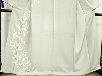 平和屋本店■極上　訪問着　葡萄唐草文　金彩　薄梅鼠色地　染の近江謹製　逸品　DZAA2606kh5 - 平和屋