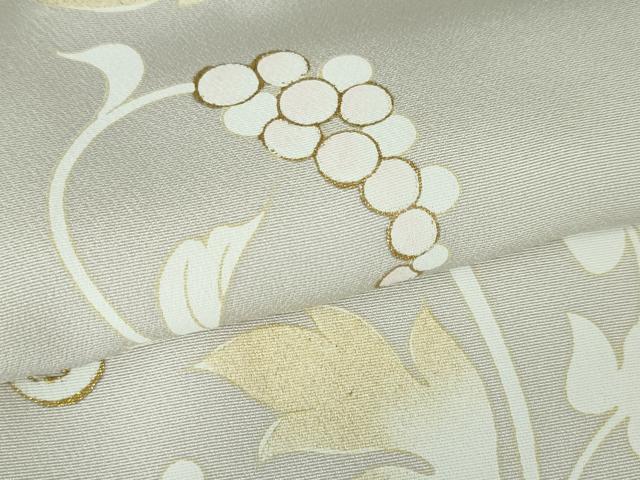 平和屋本店■極上　訪問着　葡萄唐草文　金彩　薄梅鼠色地　染の近江謹製　逸品　DZAA2606kh5 - 平和屋