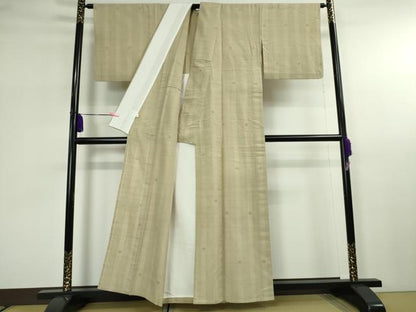 平和屋本店■極上　本場結城紬　重要無形文化財　地機　単衣　藤貫謹製　百亀甲　縮絣　染の近江　証紙・証明書付き　逸品　DZAA2611kh5 - 平和屋