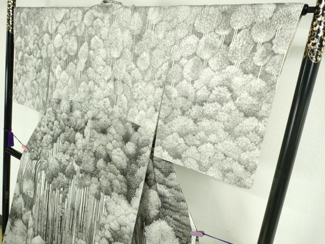 平和屋本店■極上　琉染の創設者　山岡古都　水墨書　訪問着　日本風景　北山杉　逸品　未使用　DZAA2629kh5 - 平和屋
