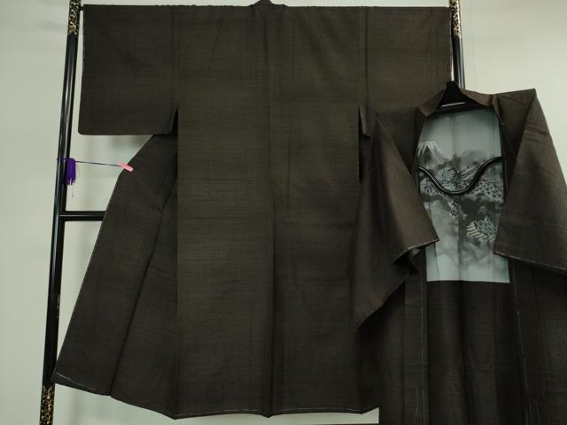 平和屋本店■極上　男性　国指定重要無形文化財　本場久米島紬　手織　アンサンブル　羽裏・龍　逸品　未使用　DZAA2644kh5 - 平和屋