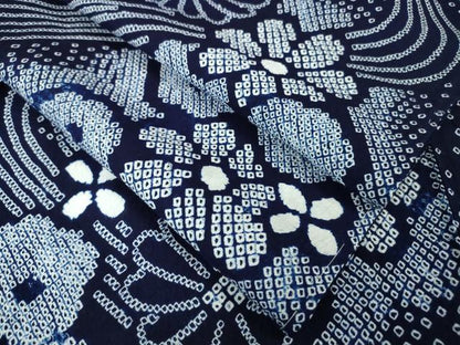 平和屋本店■極上　夏物　浴衣　有松鳴海絞り　流水花文　綿　逸品　DZAA2645kh5 - 平和屋