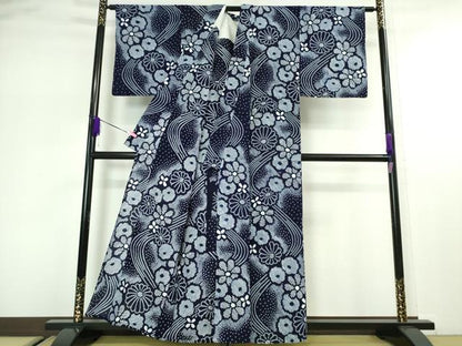 平和屋本店■極上　夏物　浴衣　有松鳴海絞り　流水花文　綿　逸品　DZAA2645kh5 - 平和屋