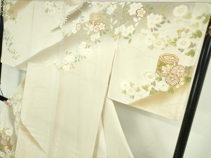 平和屋本店■極上　訪問着　駒刺繍　貝桶菊花文　暈し染め　金彩　逸品　DZAA2659kh5 - 平和屋