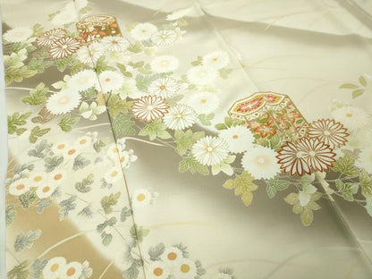 平和屋本店■極上　訪問着　駒刺繍　貝桶菊花文　暈し染め　金彩　逸品　DZAA2659kh5 - 平和屋