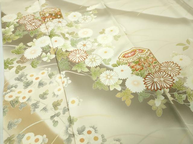 平和屋本店■極上　訪問着　駒刺繍　貝桶菊花文　暈し染め　金彩　逸品　DZAA2659kh5 - 平和屋