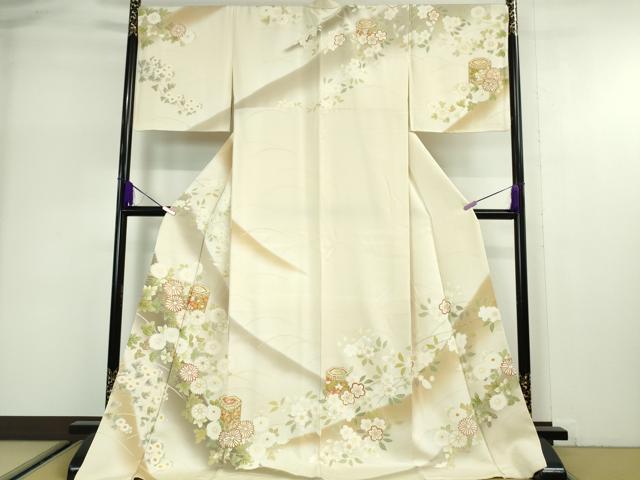 平和屋本店■極上　訪問着　駒刺繍　貝桶菊花文　暈し染め　金彩　逸品　DZAA2659kh5 - 平和屋