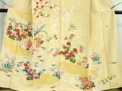 平和屋本店■極上　本加賀友禅作家　束藤岳　訪問着　草花文　逸品　DZAA2713kh5 - 平和屋