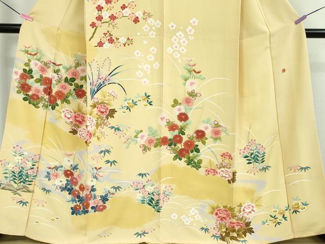 平和屋本店■極上　本加賀友禅作家　束藤岳　訪問着　草花文　逸品　DZAA2713kh5 - 平和屋
