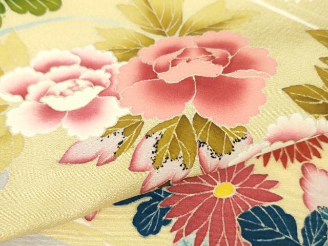 平和屋本店■極上　本加賀友禅作家　束藤岳　訪問着　草花文　逸品　DZAA2713kh5 - 平和屋