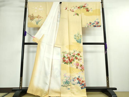 平和屋本店■極上　本加賀友禅作家　束藤岳　訪問着　草花文　逸品　DZAA2713kh5 - 平和屋