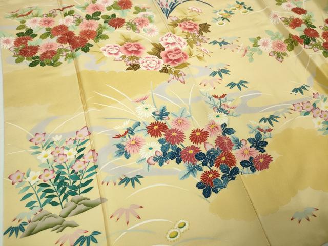 平和屋本店■極上　本加賀友禅作家　束藤岳　訪問着　草花文　逸品　DZAA2713kh5 - 平和屋