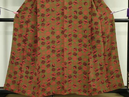 平和屋本店■希少　型絵染の人間国宝　稲垣稔次郎　小紋　吉祥文　反端付き　逸品　DZAA2719kh5 - 平和屋