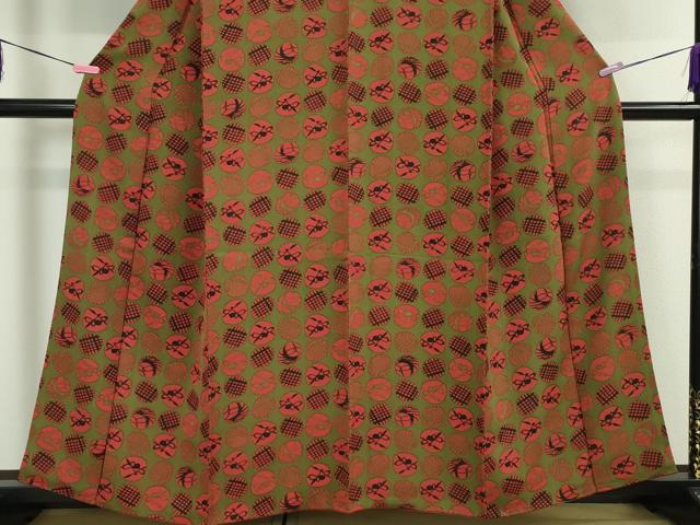 平和屋本店■希少　型絵染の人間国宝　稲垣稔次郎　小紋　吉祥文　反端付き　逸品　DZAA2719kh5 - 平和屋