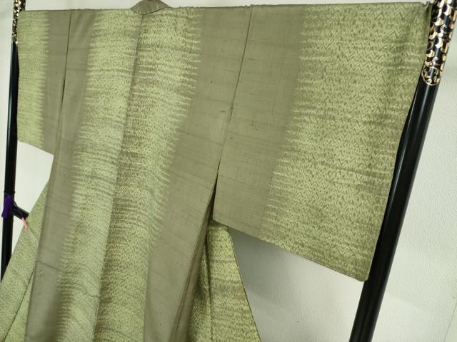 平和屋本店■極上　生紬　単衣　杢目絞り　間道　逸品　DZAA2745kh5 - 平和屋