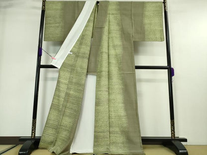 平和屋本店■極上　生紬　単衣　杢目絞り　間道　逸品　DZAA2745kh5 - 平和屋