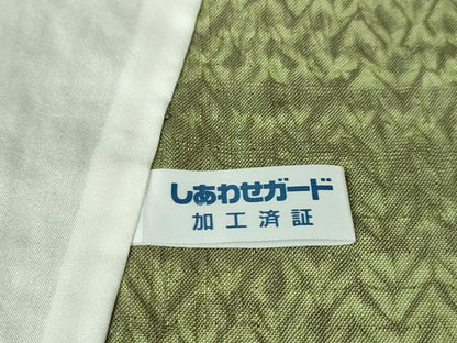 平和屋本店■極上　生紬　単衣　杢目絞り　間道　逸品　DZAA2745kh5 - 平和屋