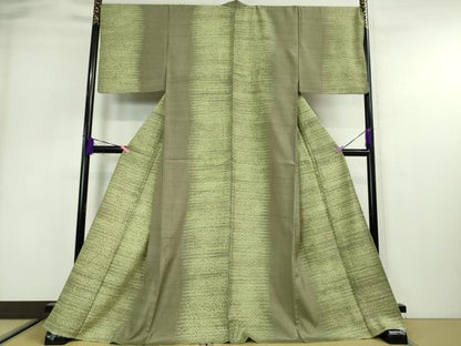 平和屋本店■極上　生紬　単衣　杢目絞り　間道　逸品　DZAA2745kh5 - 平和屋