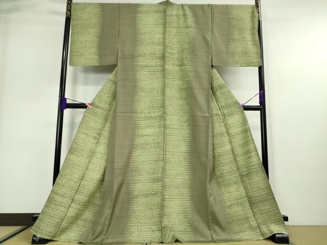 平和屋本店■極上　生紬　単衣　杢目絞り　間道　逸品　DZAA2745kh5 - 平和屋