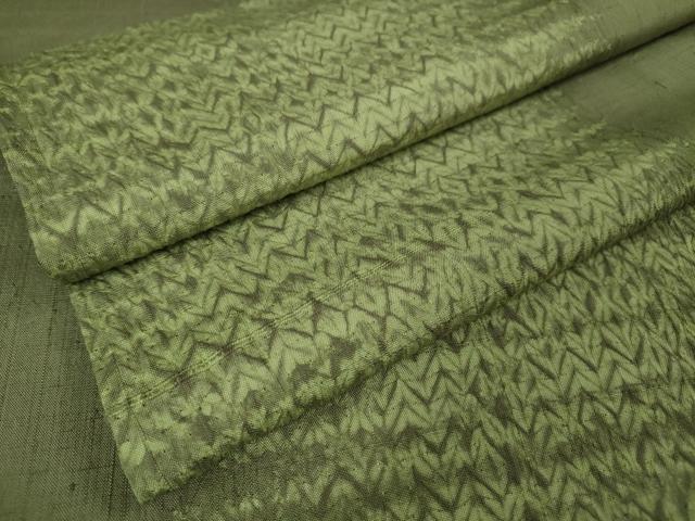 平和屋本店■極上　生紬　単衣　杢目絞り　間道　逸品　DZAA2745kh5 - 平和屋