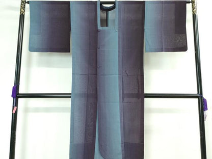 平和屋本店■極上　道行コート　スリーシーズン　春夏秋　ロング丈　縞　暈し染め　逸品　DZAA2827kh5 - 平和屋