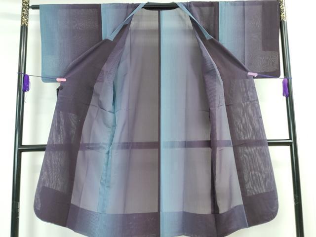 平和屋本店■極上　道行コート　スリーシーズン　春夏秋　ロング丈　縞　暈し染め　逸品　DZAA2827kh5 - 平和屋