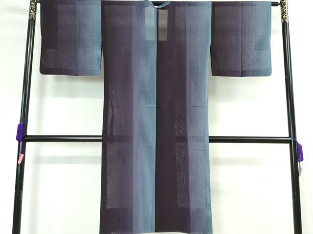 平和屋本店■極上　道行コート　スリーシーズン　春夏秋　ロング丈　縞　暈し染め　逸品　DZAA2827kh5 - 平和屋