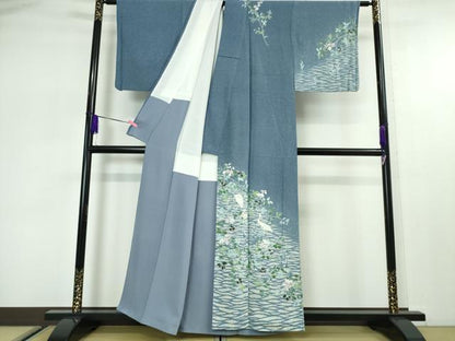 平和屋本店■極上　本加賀友禅作家　岡田正信　訪問着　鷺の朝　証紙付き　逸品　DZAA2850kh5