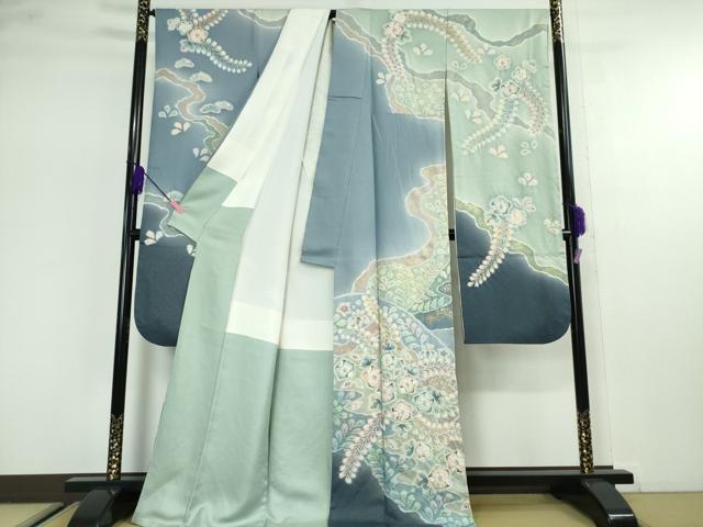 平和屋本店■極上　越後十日町の一流染匠　桐屋・翠山工房　振袖　辻ヶ花　絞り　暈し染め　金彩　金通し地　逸品　DZAA2858kh5 - 平和屋