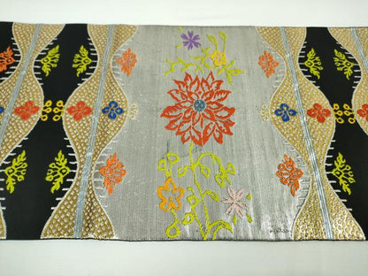 平和屋本店■極上　龍村平蔵製　本袋帯　天竺祭馬錦　黒地　金銀糸　逸品　DZAA2887kh5