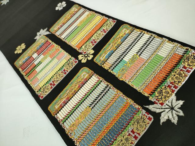 平和屋本店●極上　龍村平蔵製　本袋帯　威毛錦　黒地　金銀糸　逸品　DZAA2888kh5
