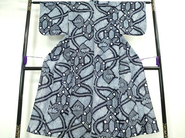 平和屋本店■極上　夏物　浴衣　有松鳴海絞り　流水笹文　綿　逸品　未使用　DZAA2920kh5