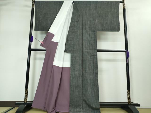 平和屋本店■極上　本場結城紬　重要無形文化財　奥順謹製　縞　証紙付き　逸品　DZAA2956kh5 - 平和屋
