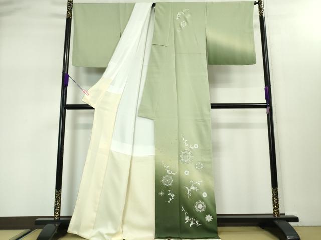 平和屋本店■極上 山口美術織物 皇室 伊勢神宮御用 西陣織 訪問着 総刺繍 正倉院花文 暈し染め 金銀糸 反端付き 逸品 未使用　DZAA2968kh5 - 平和屋