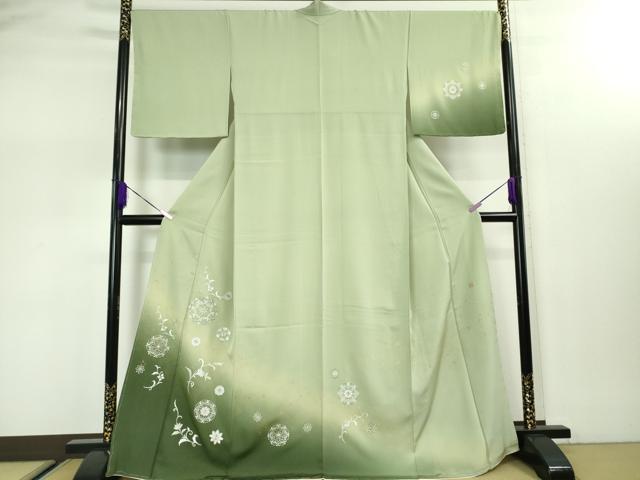 平和屋本店■極上 山口美術織物 皇室 伊勢神宮御用 西陣織 訪問着 総刺繍 正倉院花文 暈し染め 金銀糸 反端付き 逸品 未使用　DZAA2968kh5 - 平和屋