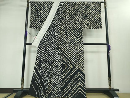 平和屋本店■極上　皇室デザイナー　中村乃武夫　訪問着　単衣　黒地　逸品　DZAA2976kh5 - 平和屋