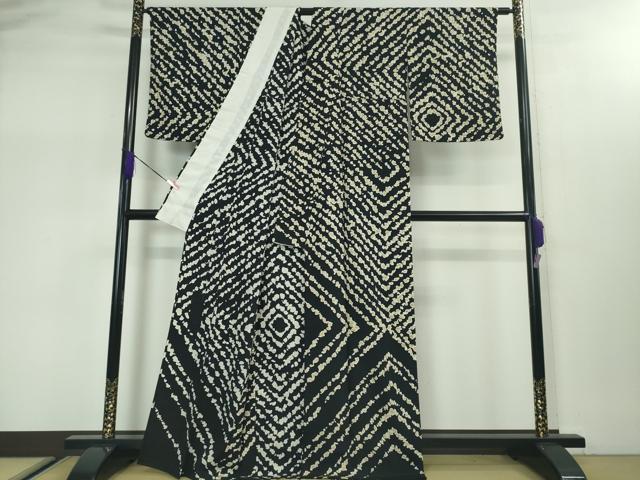 平和屋本店■極上　皇室デザイナー　中村乃武夫　訪問着　単衣　黒地　逸品　DZAA2976kh5 - 平和屋