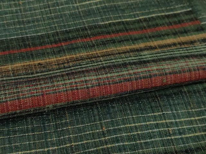 平和屋本店■極上　郡上紬　草木染　横段文　逸品　DZAA2986kh5 - 平和屋