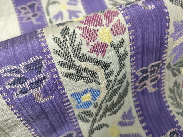 平和屋本店■極上　洛風林　工芸帯地　九寸名古屋帯　花唐草間道　逸品　DZAA3031kh5 - 平和屋