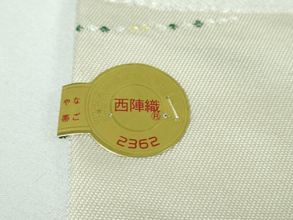 平和屋本店■極上　西陣　大光謹製　九寸名古屋帯　クリスマス　サンタクロース　トナカイ　金糸　証紙付き　逸品　新品　DZAA3039kh5