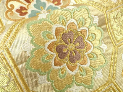 平和屋本店●極上　西陣　川島織物　六通柄　本袋帯　唐織　蜀江花文　金糸　逸品　DZAA3047kh5